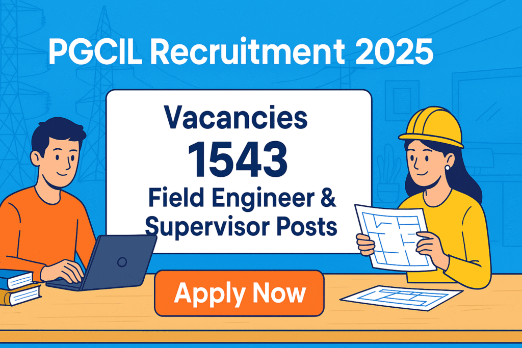 PGCIL Recruitment 2025 – 1543 Field Engineer and Supervisor Vacancies Apply Online Banner