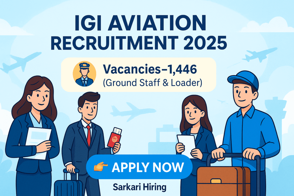 IGI Aviation Recruitment 2025 banner – 1,446 Ground Staff & Loader vacancies – Apply Now