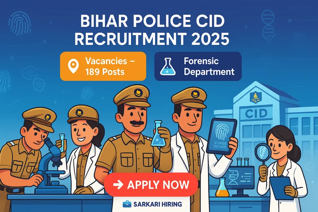 Bihar Police CID Recruitment 2025 – Forensic Department Jobs and 189 Vacancies Banner