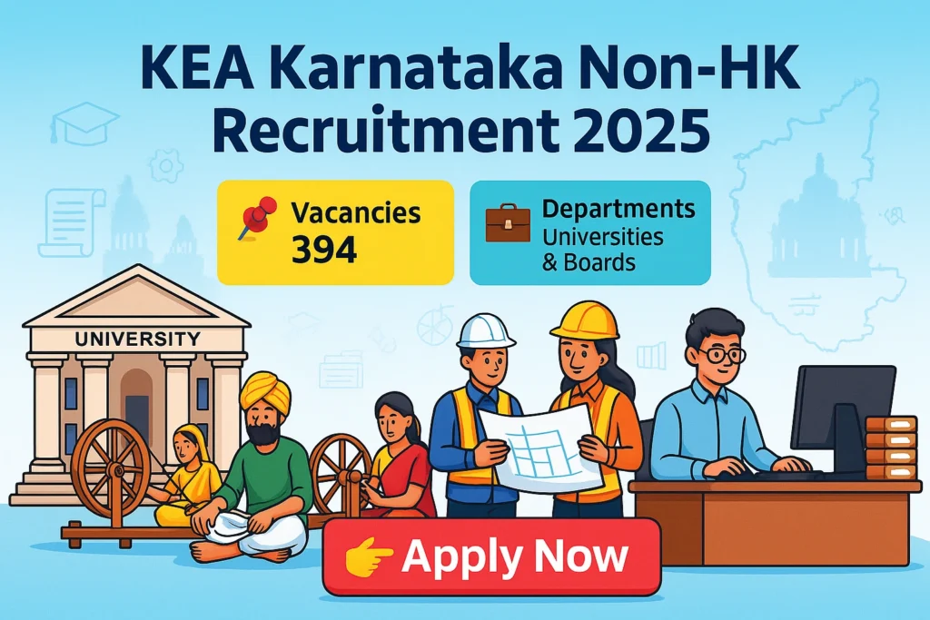 KEA Karnataka Non-HK Recruitment 2025 – 394 Vacancies Banner