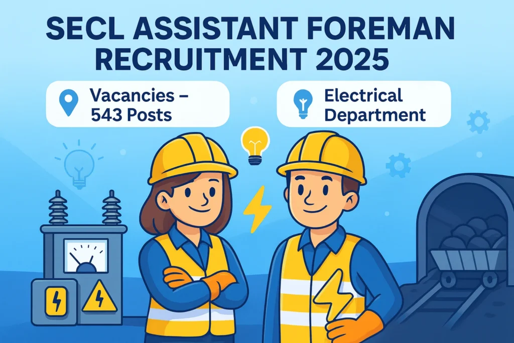 Internal Departmental Recruitment. SECL Assistant Foreman Recruitment