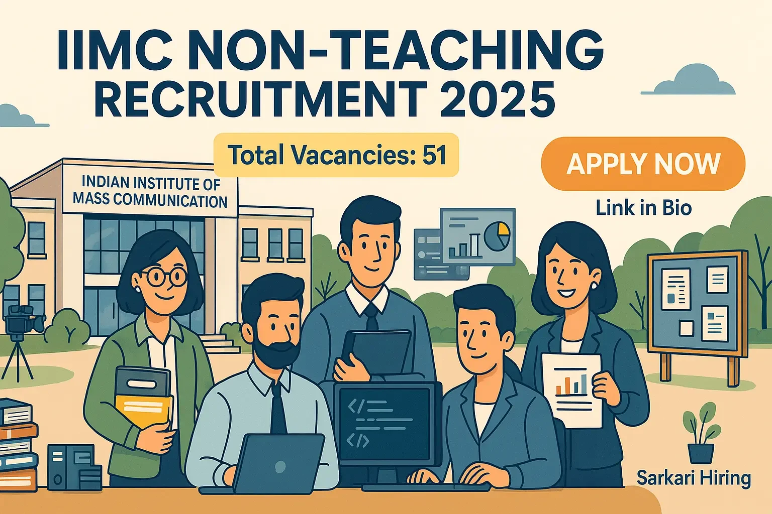 IIMC Non-Teaching Recruitment 2025 vacancy details for 51 Group A, B and C posts