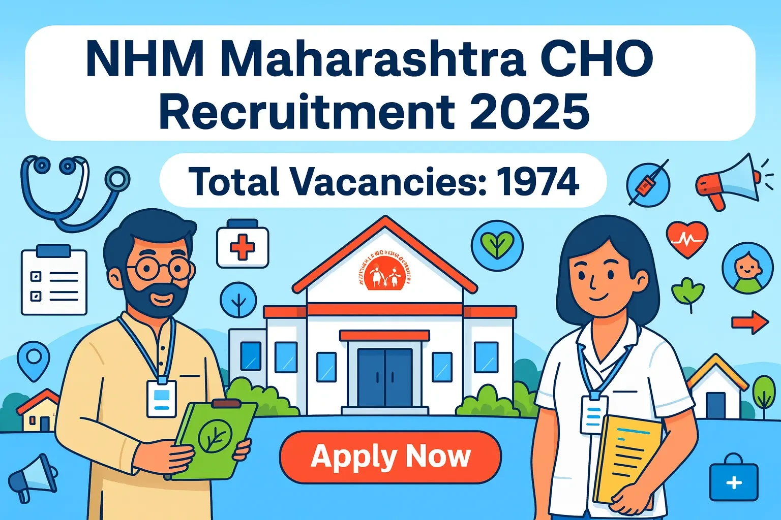 NHM Maharashtra has released a major recruitment notification for Community Health Officer (CHO) positions across the state. A massive 1974 vacancies are announced.