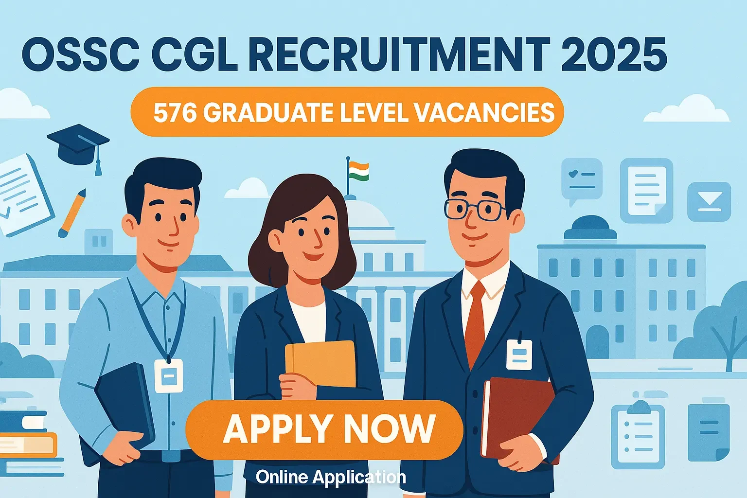 OSSC CGL Recruitment 2025 notification showing 1576 vacancies for Group B and Group C posts